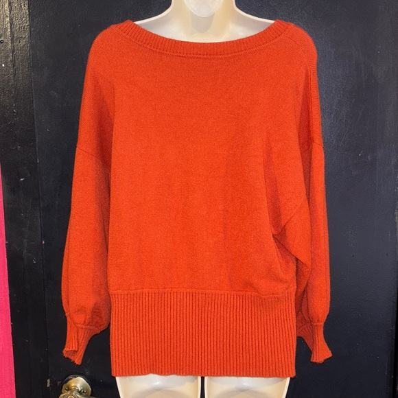 Moth by Anthropologie burnt orange Cabin balloon sleeved sweater. Sz large. - Picture 7 of 14